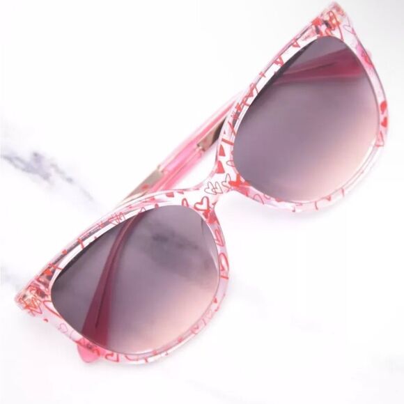 Kate Spade Britton/G/S Q1ZFF Sunglasses Women's Pink Pattern/Grey Gradient 55mm - Picture 3 of 6